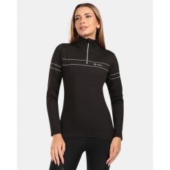 Damska koszulka podstawowa z długim rękawem Kilpi LEEMA-W. Czarne t-shirty damskie Kilpi, bez wzorów, bez kołnierzyka. Za 318.77 zł.
