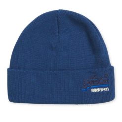 Czapka zimowa męska Superdry Orange Label Beanie. Niebieskie czapki i kapelusze męskie Superdry., na zimę, bez wzorów, z bawełny. Za 88.55 zł.