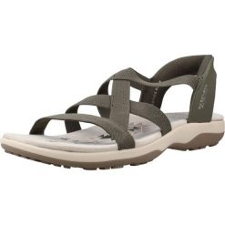 Sandały SKECHERS 163460S Zielony. Zielone sandały damskie Skechers, bez wzorów, z tkaniny, bez obcasa, bez zapięcia. Za 279.99 zł.