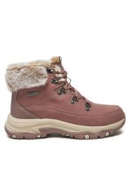Skechers Trzewiki Snow Worries 167882/MVE Różowy. Czerwone botki damskie Skechers, ze skóry, bez obcasa, na płaskiej podeszwie, bez zapięcia. Za 379.99 zł.