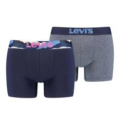 Bokserki Męskie Z Logo (zestaw 2 Sztuk). Szare bokserki męskie Levi's, m, bez wzorów, z bawełny. Za 158.99 zł.