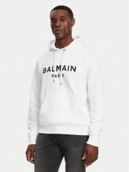 Balmain Bluza DH1JR002BB65 Biały Regular Fit. Białe bluzy męskie Balmain, m, bez wzorów, z bawełny, bez kaptura. Za 3,399.00 zł.