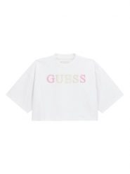 Guess T-Shirt J6RI11 KCNQ4 Biały Oversize. Białe t-shirty i topy dla dziewczynek Guess, z aplikacjami, z bawełny, bez ramiączek. Za 119.99 zł.