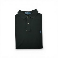 Męska koszulka polo z krótkim rękawem czarna. Czarne koszulki polo męskie Ralph Lauren, l, bez wzorów, casualowe, bez ramiączek. Za 106.46 zł.