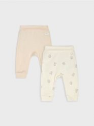 Spodnie dresowe 2 pack - kremowy. Białe spodenki niemowlęce Sinsay, bez wzorów, z dresówki. Za 15.99 zł.