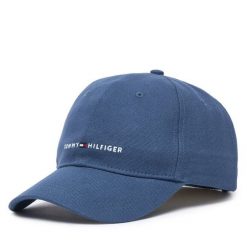 Czapka z daszkiem Tommy Hilfiger. Niebieskie czapki i kapelusze damskie Tommy Hilfiger, bez wzorów. Za 189.99 zł.