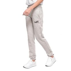 Spodnie turystyczne damskie Superdry Ana. Szare spodnie sportowe damskie Superdry., bez wzorów, z bawełny, trekkingowe. W wyprzedaży za 163.00 zł.