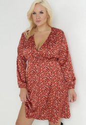 Czerwona Sukienka Kopertowa z Gumką w Pasie Lizo. Czerwone sukienki damskie Born2be, na co dzień, s, bez wzorów, z jeansu, eleganckie, bez kołnierzyka, bez ramiączek, mini, kopertowe. Za 64.99 zł.