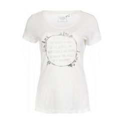 Mustang Damska Koszulka S Biała. T-shirty damskie marki Mustang, z bawełny, eleganckie, z okrągłym kołnierzem, z długim rękawem. W wyprzedaży za 45.00 zł.