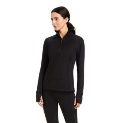 Damska bluza jeździecka 1/2 z zamkiem błyskawicznym Ariat Venture. Czarne bluzy damskie Ariat, l, bez wzorów, z polaru, bez kaptura, do jazdy konnej. Za 570.60 zł.