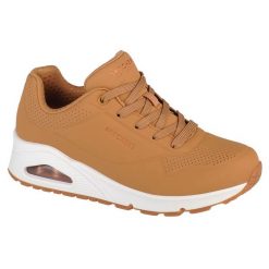 Buty do chodzenia damskie, Skechers Uno-Stand on Air. Brązowe obuwie sportowe damskie Skechers, bez wzorów, z materiału, trekkingowe. Za 259.99 zł.
