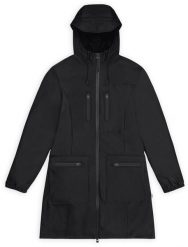 Rains damski płaszcz przeciwdeszczowy CARGO CURVE JACKET W3 12050 01 BLACK L. Czarne kurtki sportowe damskie Rains, l, bez wzorów, bez kaptura. Za 549.99 zł.