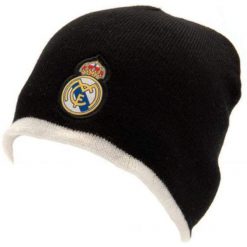 Czapka Real Madryt dwustronna. Czarne czapki i kapelusze męskie Real Madrid, na zimę, bez wzorów, z gumy. Za 92.46 zł.