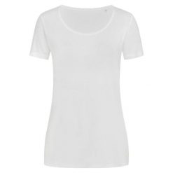 Koszulka Damska Finest Cotton T-shirt. Białe t-shirty damskie Stedman, bez wzorów, casualowe, bez kołnierzyka. Za 33.99 zł.