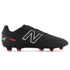 Korki męskie New Balance 442 V2 PRO FG MS41FMBK – czarne. Czarne buty sportowe męskie New Balance, z materiału, bez zapięcia, na fitness i siłownię. Za 699.99 zł.