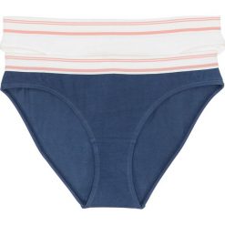 Figi (2 pary), bawełna organiczna bonprix biel wełny + jasny indygo. Białe figi damskie bonprix, z bawełny. Za 35.98 zł.