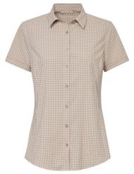 Koszula damska Seiland Shirt III. Brązowe koszule damskie Vaude, bez wzorów, z materiału, bez kołnierzyka, bez ramiączek. Za 393.05 zł.
