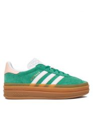 Adidas Sneakersy Gazelle Bold IH6455 Zielony. Zielone buty sportowe dziewczęce Adidas, bez wzorów, ze skóry, bez zapięcia. Za 349.99 zł.