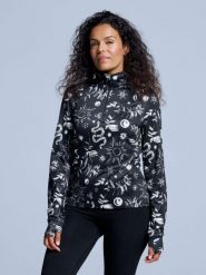 Bluza narciarska - Damska - Cabin Life - Czarny wielokolorowy. Czarne bluzy damskie POEDERBAAS, xl, bez wzorów, z elastanu, bez kaptura. Za 242.82 zł.