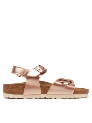 Birkenstock Sandały 1029535 D Różowy. Czerwone sandały dziewczęce Birkenstock, ze skóry, bez zapięcia. Za 319.99 zł.