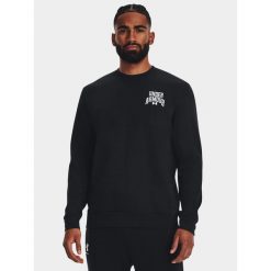 Bluza fitness męska UNDER ARMOUR Rival Terry Graphic Crew. Czarne bluzy męskie Under Armour, l, bez wzorów, bez kaptura, na fitness i siłownię. Za 119.99 zł.