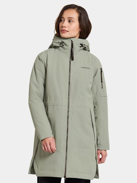 Didriksons Parka Ella Wns Parka 2 504835 Zielony Regular Fit. Zielone kurtki damskie Didriksons, bez wzorów, z syntetyku, bez kaptura. Za 959.99 zł.