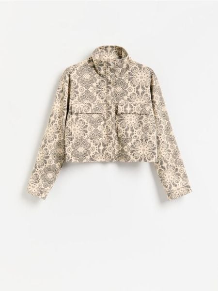 Wzorzysta kurtka - wielobarwny. Kurtki damskie Reserved, l, bez wzorów, z bawełny, bez kaptura. Za 139.99 zł.