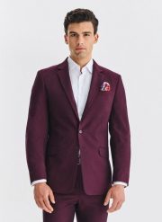 PAKO LORENTE - Bordowa marynarka garniturowa. Czerwone marynarki męskie Pako Lorente, bez wzorów, z elastanu, młodzieżowe. Za 699.99 zł.