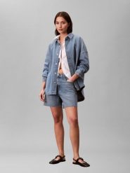 Calvin Klein Jeans bluzka dżinsowa Kobiety Bawełna niebieski, XS. Niebieskie bluzki damskie Calvin Klein Jeans, xs, bez wzorów, z bawełny, bez kołnierzyka, bez ramiączek. Za 329.95 zł.