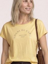 Street One Koszulka Kobiety Bawełna żółty, 44. Żółte t-shirty damskie Street One, bez wzorów, z bawełny, eleganckie, bez kołnierzyka. Za 69.95 zł.