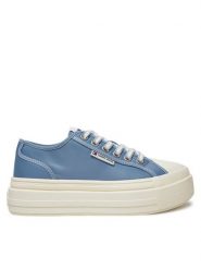 Tommy Jeans Trampki Foxing EN0EN02713 Niebieski. Niebieskie trampki i tenisówki damskie Tommy Jeans, bez wzorów, z jeansu, bez zapięcia. Za 199.99 zł.