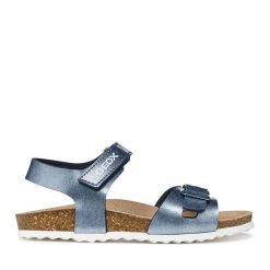 Sandały Geox. Niebieskie sandały dziewczęce Geox, bez zapięcia. Za 209.99 zł.