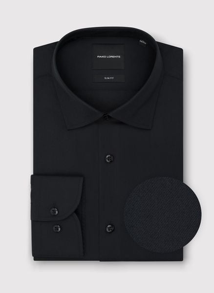 PAKO LORENTE - Czarna koszula męska z bawełny. Czarne koszule męskie Pako Lorente, m, bez wzorów, z bawełny, bez kołnierzyka, bez ramiączek. Za 299.99 zł.