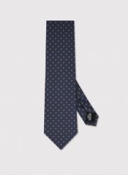 PAKO LORENTE – Granatowy krawat w mikrowzór. Niebieskie krawaty i muchy Pako Lorente, bez wzorów, z poliesteru. Za 99.99 zł.