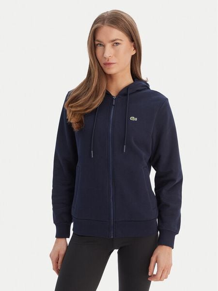 Lacoste Bluza SF5256 Granatowy Regular Fit. Niebieskie bluzy damskie Lacoste, bez wzorów, z bawełny, bez kaptura. Za 417.99 zł.