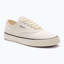 Trampki męskie Killox off white 28638624. Białe trampki męskie GANT, bez wzorów, z bawełny, eleganckie, przed kostkę, bez zapięcia. Za 179.99 zł.