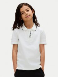 Calvin Klein Jeans Polo Embro Logo IB0IB02542 D Biały Regular Fit. Białe t-shirty dla chłopców Calvin Klein Jeans, bez wzorów, z bawełny, bez ramiączek. Za 169.99 zł.