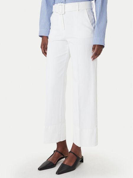 Marella Spodnie materiałowe Nicchia 2613131074 Biały Regular Fit. Białe spodnie materiałowe damskie Marella, bez wzorów, z bawełny. Za 859.99 zł.