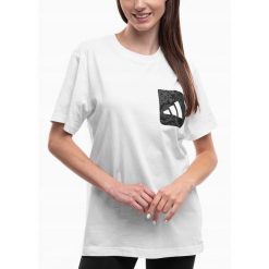 Adidas koszulka Kobieta t-shirt bluzka sportowa wygodna bawełniana roz. S. Białe koszulki sportowe damskie Adidas, s, bez wzorów, z bawełny, bez kołnierzyka, bez ramiączek, na fitness i siłownię. Za 78.00 zł.