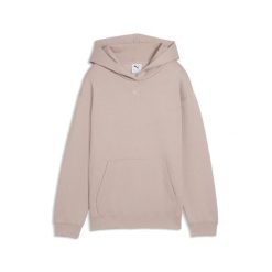 Młodzieżowa bluza dzianinowa z kapturem Essentials o luźnym kroju PUMA. Brązowa bluzy damskie Puma, m, bez wzorów, z bawełny, z kapturem. Za 99.00 zł.
