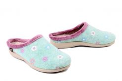 MANITU 320078-71 pastelgrun, kapcie damskie. Zielone kapcie damskie Manitu, bez wzorów, z polaru. Za 189.90 zł.