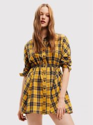 Desigual Sukienka koszulowa Verona 22WWVW69 Żółty Regular Fit. Żółte sukienki damskie Desigual, l, bez wzorów, z bawełny, bez kołnierzyka, bez ramiączek, koszulowe. Za 489.99 zł.