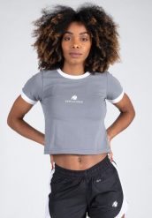 New Orleans Cropped Koszulka - Szary. Szare koszulki sportowe damskie GORILLA WEAR, m, bez wzorów, z bawełny, bez kołnierzyka. Za 108.45 zł.