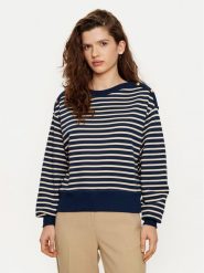 Tommy Hilfiger Bluza WW0WW44447 Granatowy Relaxed Fit. Niebieskie bluzy damskie Tommy Hilfiger, xl, bez wzorów, z bawełny, bez kaptura. Za 319.99 zł.