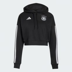 Bluza z kapturem Niemcy DNA. Czarne bluzy damskie Adidas, l, bez wzorów, z bawełny, z kapturem. Za 259.00 zł.