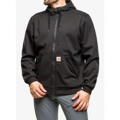 Bluza z kapturem męska Carhartt Wind Fighter Hooded Sweatshirt. Czarne bluzy męskie Carhartt, m, bez wzorów, z kapturem. Za 424.99 zł.