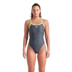 Strój do pływania Arena Monogram Dark Sage Challenge Back. Zielone kostiumy jednoczęściowe damskie Arena, l, bez wzorów, z materiału, klasyczne, do pływania. Za 209.00 zł.