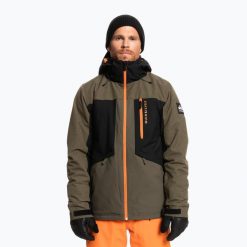 Kurtka snowboardowa męska Quiksilver Dawson. Brązowe kurtki snowboardowe męskie Quiksilver, m, bez wzorów, bez kaptura, narciarskie. W wyprzedaży za 745.00 zł.