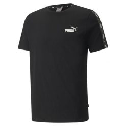 Męska koszulka Essentials+ Tape PUMA Black. Czarne buty sportowe męskie Puma, l, bez wzorów, bez kołnierzyka, bez ramiączek, na jogę i pilates. Za 144.00 zł.