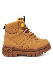 Tommy Hilfiger Trapery T1X5-34127-1696206 Brązowy. Brązowe buty zimowe chłopięce Tommy Hilfiger, bez wzorów, ze skóry, bez zapięcia. Za 389.99 zł.